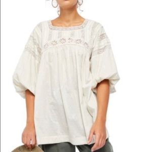 Free People Azalea Lace Tunic Top color Ivory